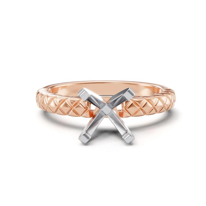 Quilted Semi-Mount Engagement Ring in 14K Gold &#40;Setting Only&#41; – Image 2 of 6