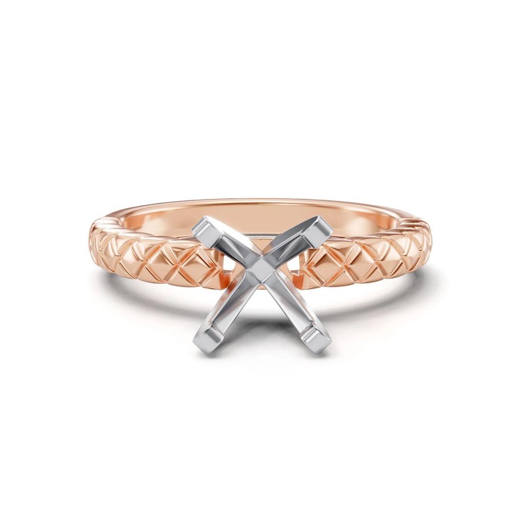 Quilted Semi-Mount Engagement Ring in 14K Gold (Setting Only) – Image 2 of 6