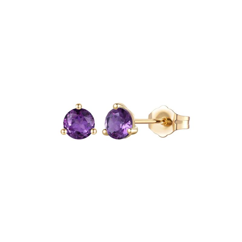 Amethyst Stud Earrings in 10K Yellow Gold – Image 1 of 2