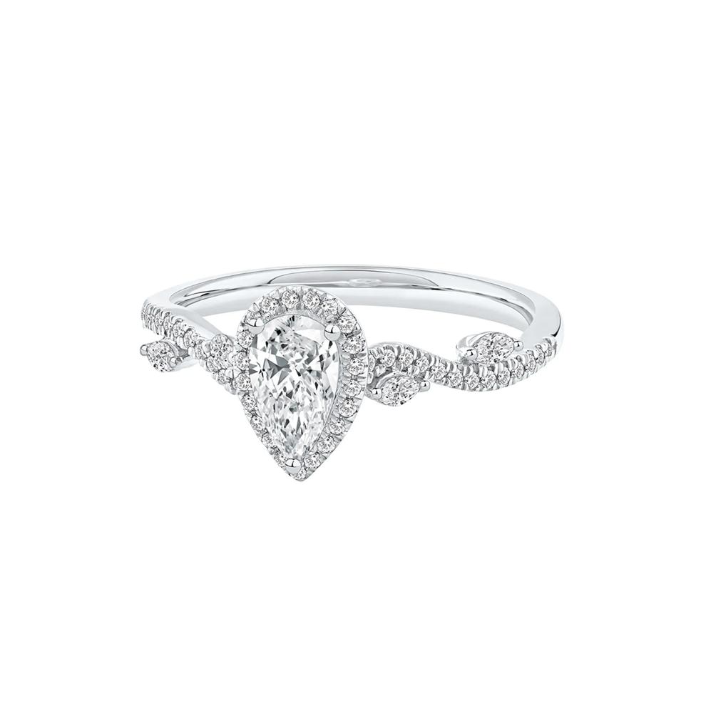 Pear-Shaped Diamond Engagement Ring with Halo in 14K White Gold (3/4 ct. tw.) – Image 4 of 4