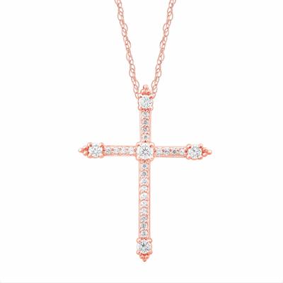 Diamond Cross Pendant in 14K Gold