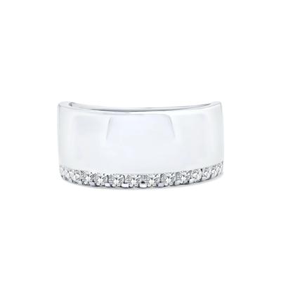 Lab Grown Diamond Single Row Bold Anniversary Band in 10K White Gold (3/8 ct. tw.)