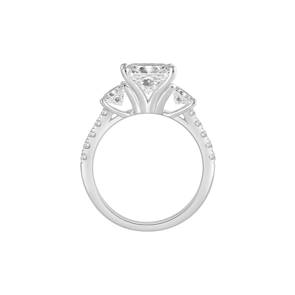 Lab Grown Diamond Princess-Cut Three-Stone Engagement Ring in 14K White Gold (3 ct. tw.) – Image 3 of 4