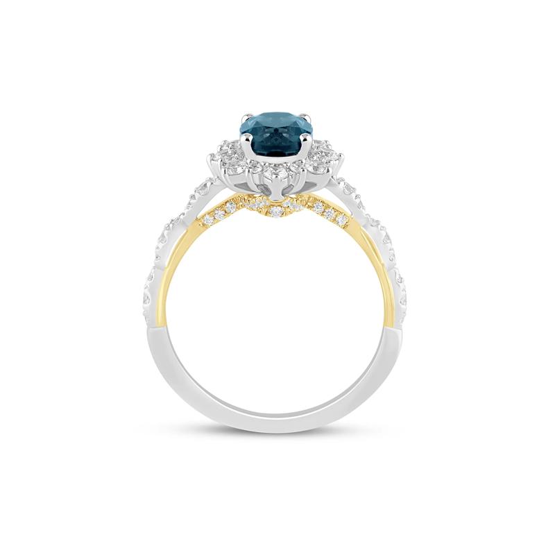 Ingrid London Blue Topaz and Diamond Engagement Ring in 14K White Gold &#40;5/8 ct. tw.&#41; – Image 2 of 4