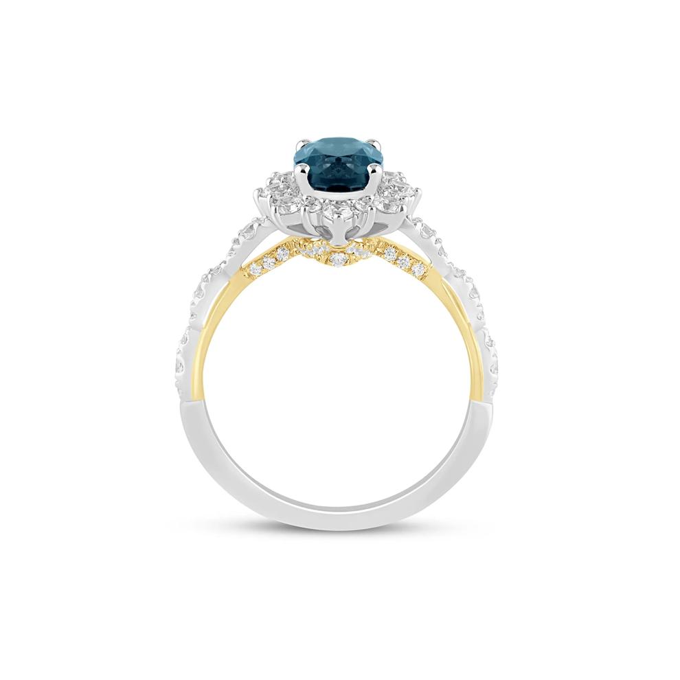 Ingrid London Blue Topaz and Diamond Engagement Ring in 14K White Gold (5/8 ct. tw.) – Image 2 of 4