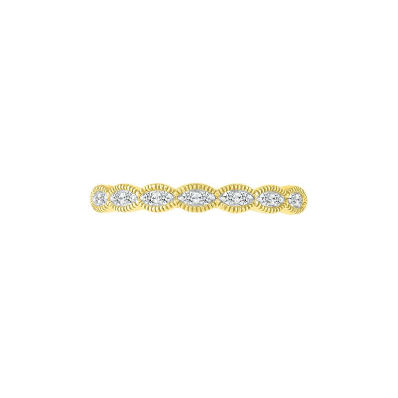 Faux-Marquise Diamond Stack Band in 10K Yellow Gold &#40;1/10 ct. tw.&#41; – Image 1 of 5