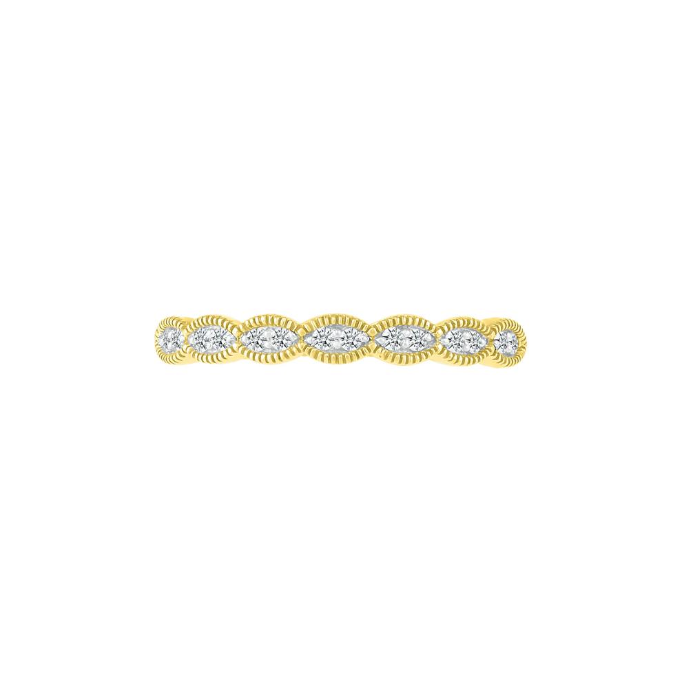 Faux-Marquise Diamond Stack Band in 10K Yellow Gold (1/10 ct. tw.) – Image 1 of 5