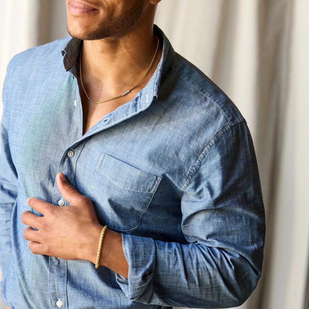 Men's Wheat Chain Bracelet in Vermeil – Image 4 of 9