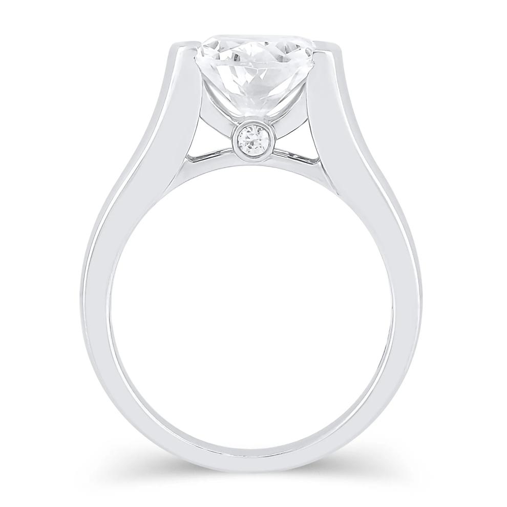 Lab Grown Oval Diamond Engagement Ring in Platinum (4 ct. tw.) – Image 2 of 3