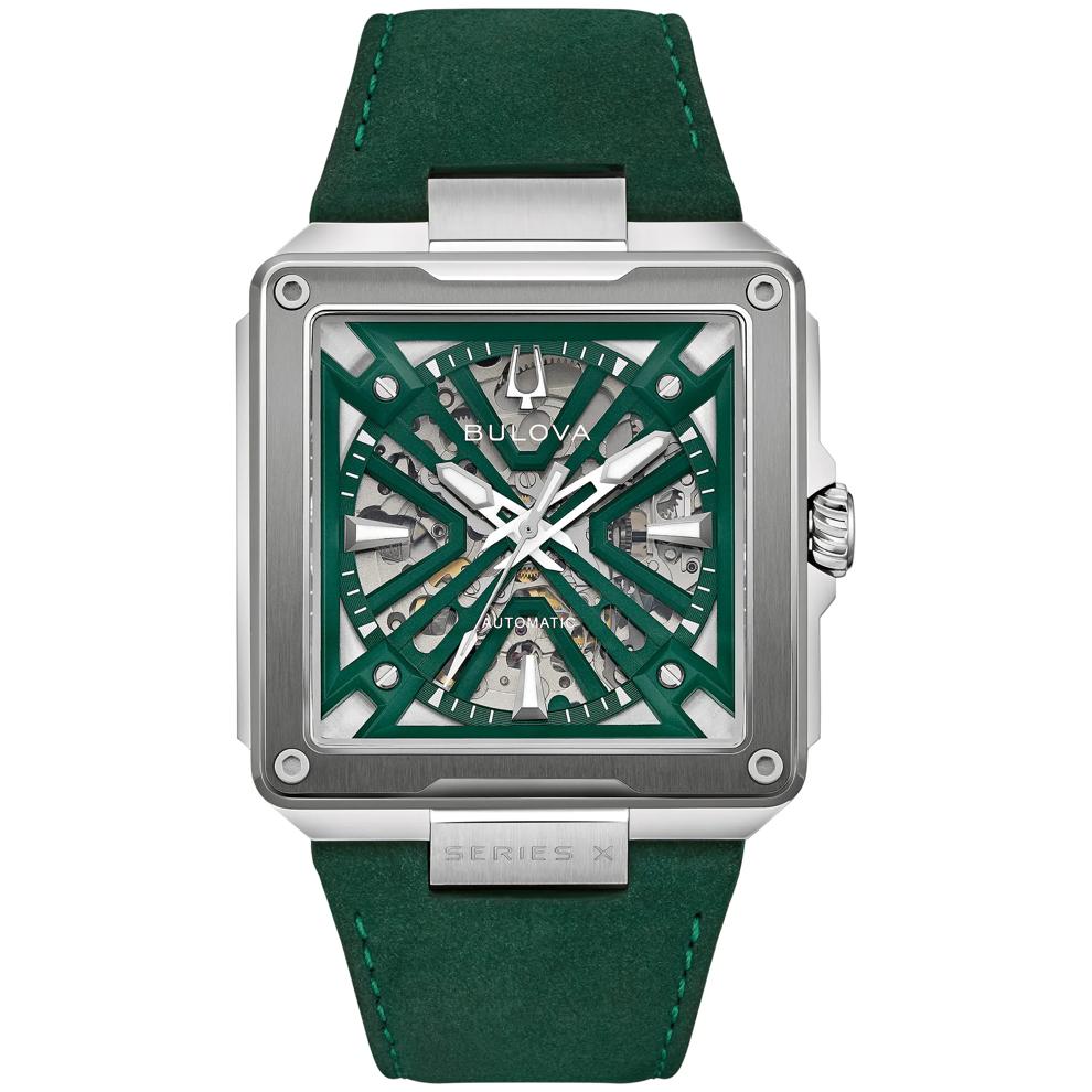 Men's Series X Watch in Green Suede Leather – Image 1 of 3
