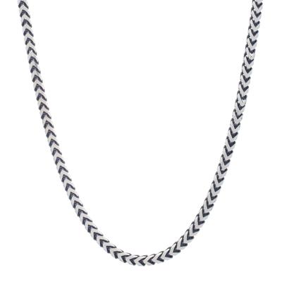 Square Franco Chain in Gunmetal Sterling Silver, 24"