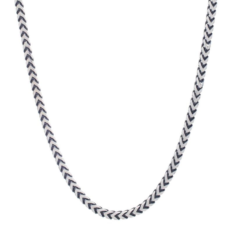 Square Franco Chain in Gunmetal Sterling Silver, 24&quot; – Image 1 of 2