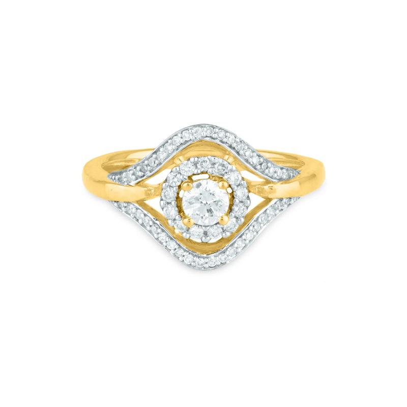 Round Diamond Engagement Ring in 10K Yellow Gold &#40;1/2 ct. tw.&#41; – Image 1 of 3