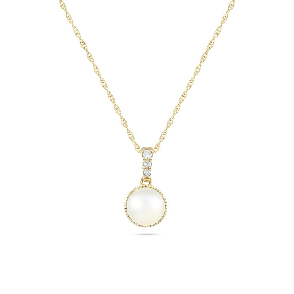 Freshwater Cultured Pearl Pendant Necklace in 10K Yellow Gold – Image 1 of 4