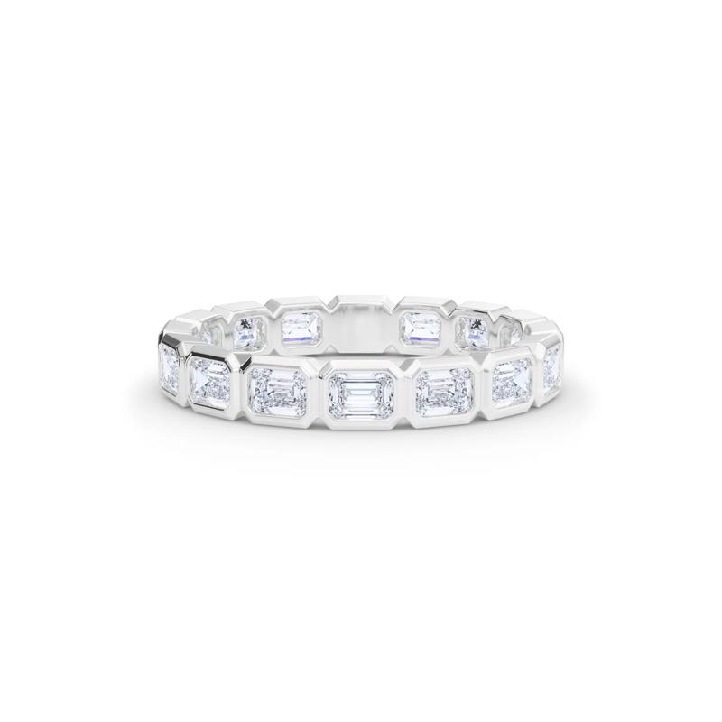 Lab Grown Diamond Bezel-Set Emerald-Cut True Eternity Band in 14K White Gold  – Image 1 of 5