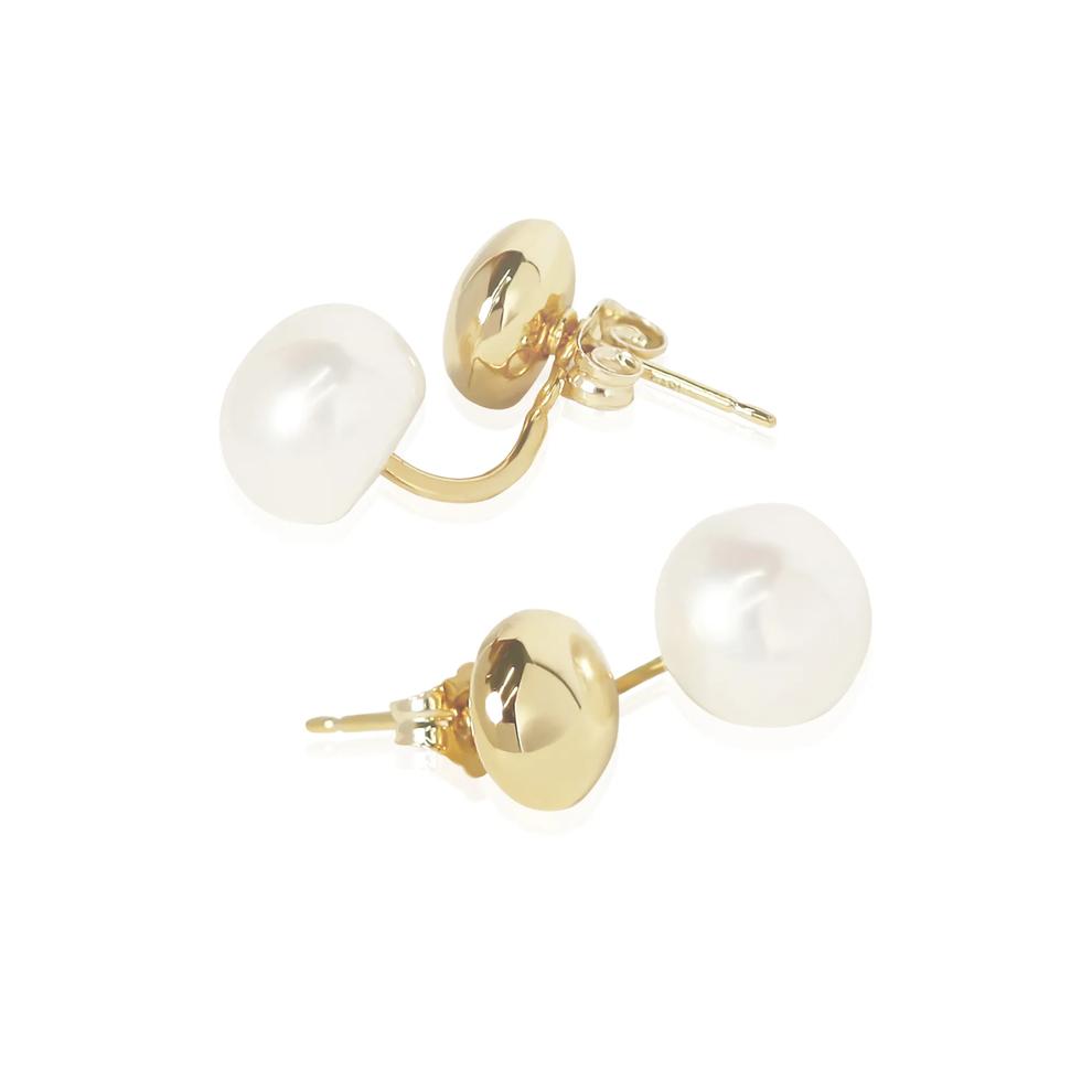 Freshwater Cultured Pearl Drop Earrings in 14K Yellow Gold – Image 2 of 2