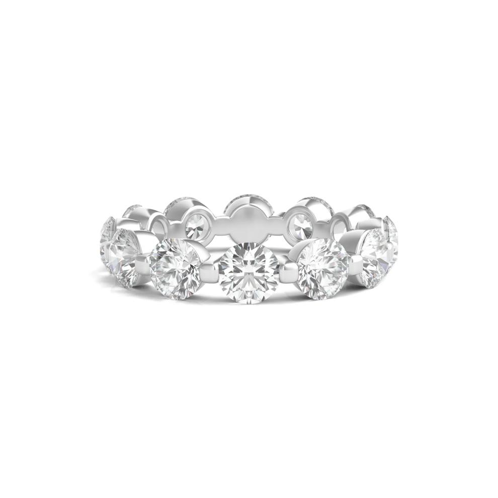 Round-Cut Diamond Shared Prong Eternity Band in 14k White Gold (5 ct. tw.) – Image 1 of 3