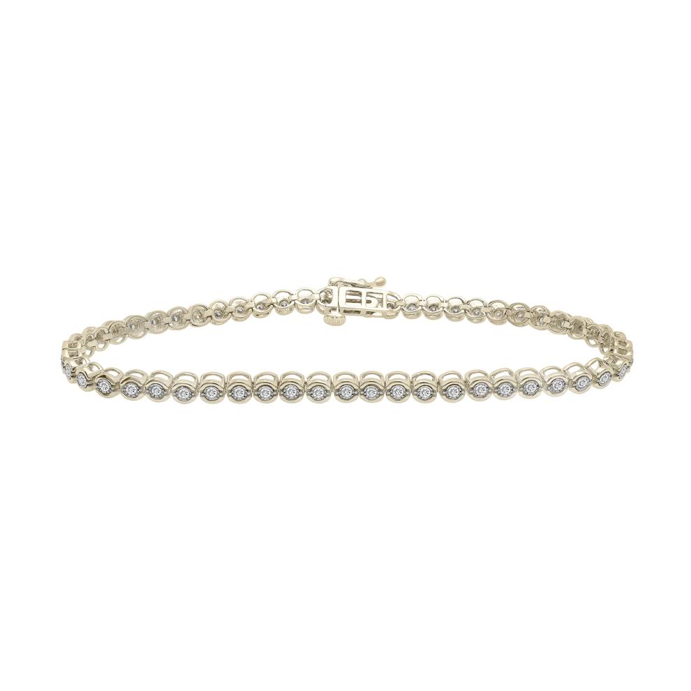 Diamond Faux Bezel Line Bracelet in 10K Yellow Gold (1/2 ct. tw.) – Image 1 of 1