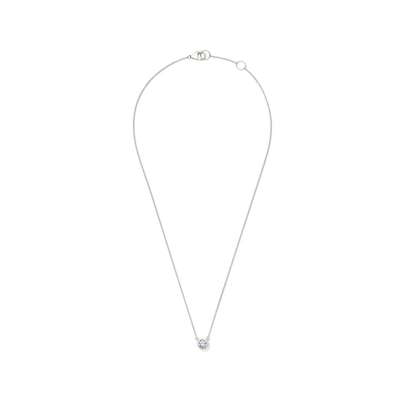 Lab Grown Diamond Bezel-Set Solitaire Pendant in 14K White Gold &#40;1/2ct. tw.&#41; – Image 2 of 4