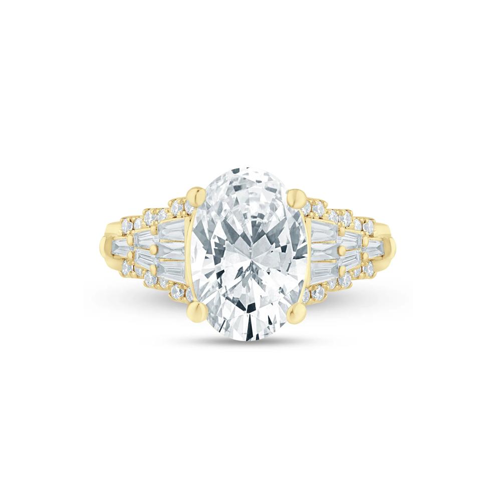 Lab Grown Diamond Oval Engagement Ring in 14K Yellow Gold (3 /12 ct. tw.) – Image 1 of 3