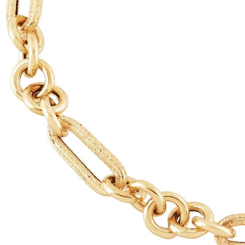 Hollow Paperclip Link Bracelet in 10K Yellow Gold, 5MM, 7.5&quot; – Image 2 of 2