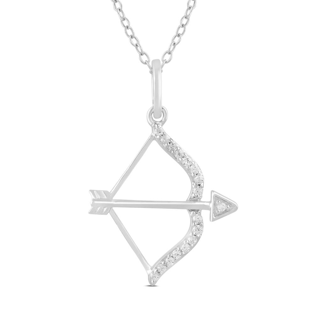 Diamond Arrow Pendant in Sterling Silver (1/10 ct. tw.) – Image 1 of 3