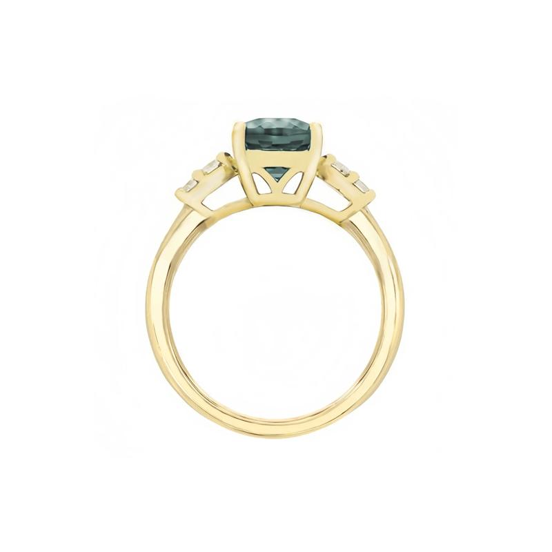 Lab-Created Alexandrite and Diamond Ring in 10K Yellow Gold &#40;1/7 ct. tw.&#41; – Image 2 of 3
