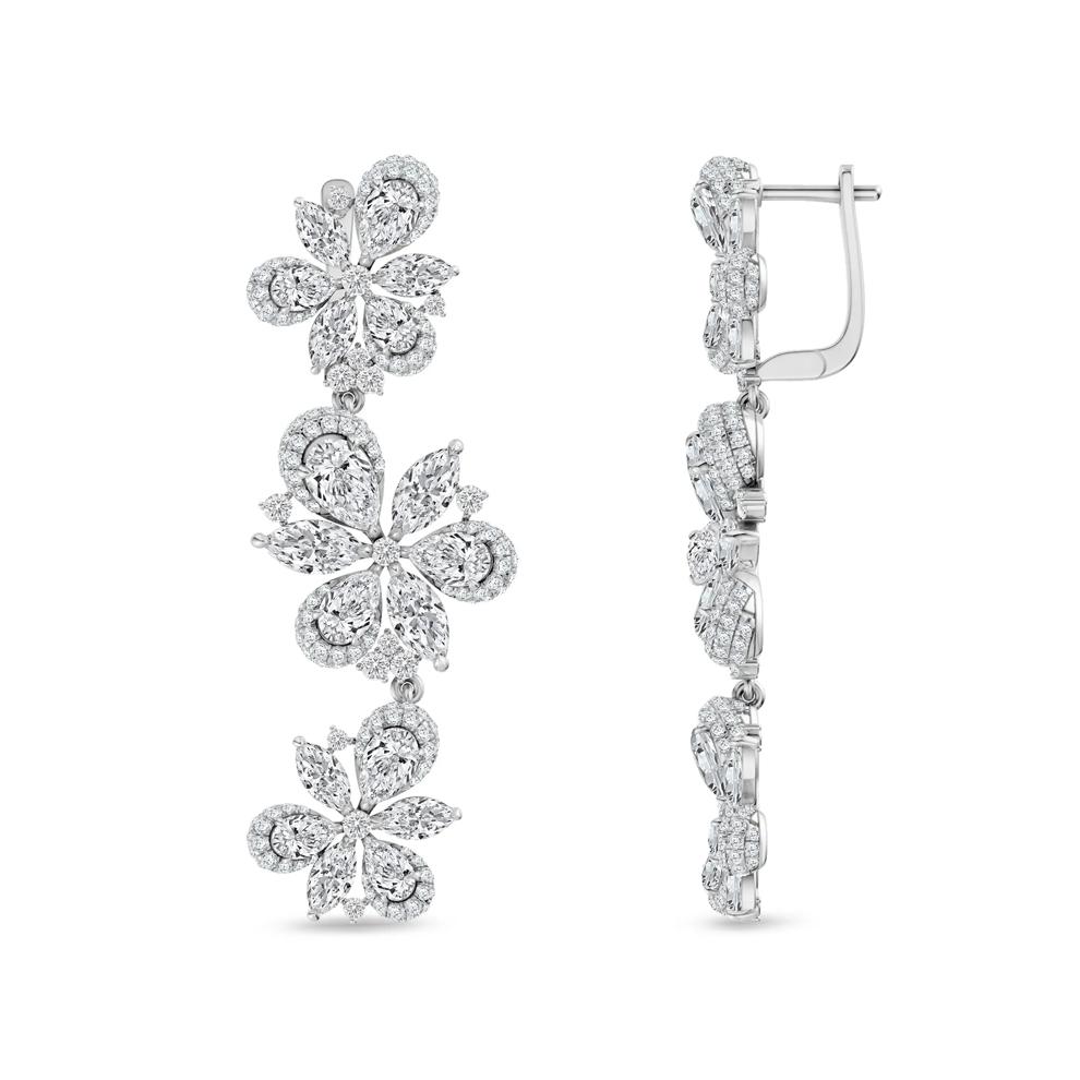 Lab Grown Diamond Multi-Stone Earrings in 14K White Gold (14 ct. tw.) – Image 1 of 3