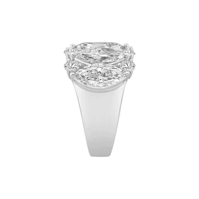 Lab Grown Marquise and Round Diamond Band in 14K White Gold &#40;5 3/4 ct. tw.&#41; – Image 3 of 4