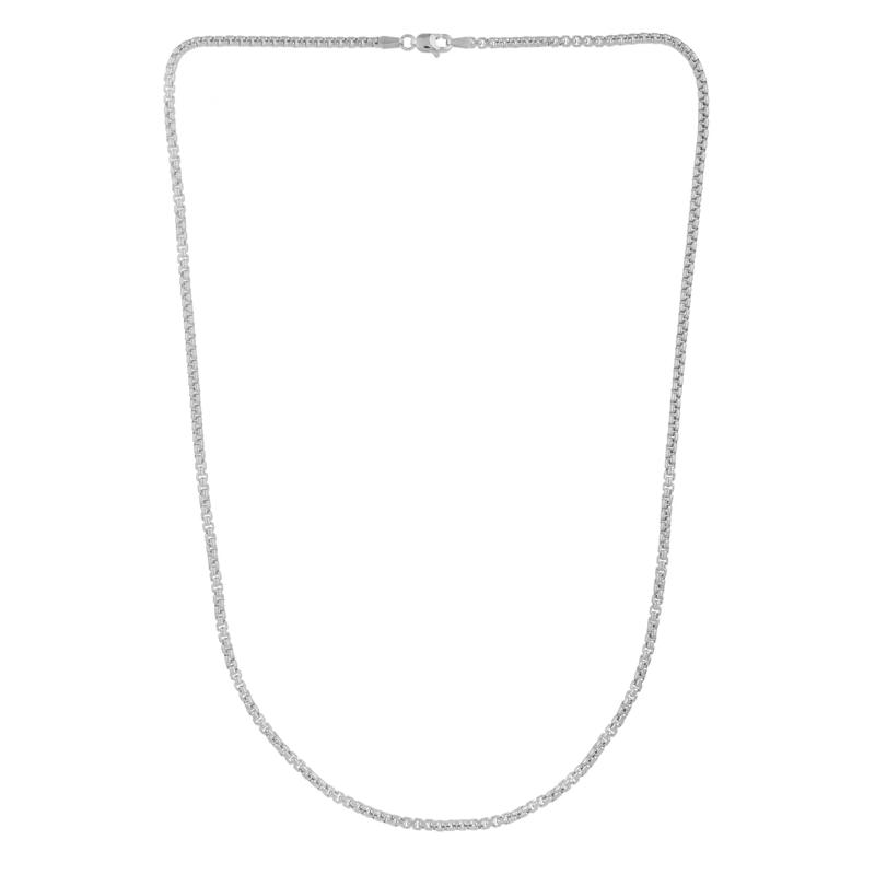 Solid Box Chain in 14K White Gold, 2.5MM, 18&quot; – Image 2 of 4