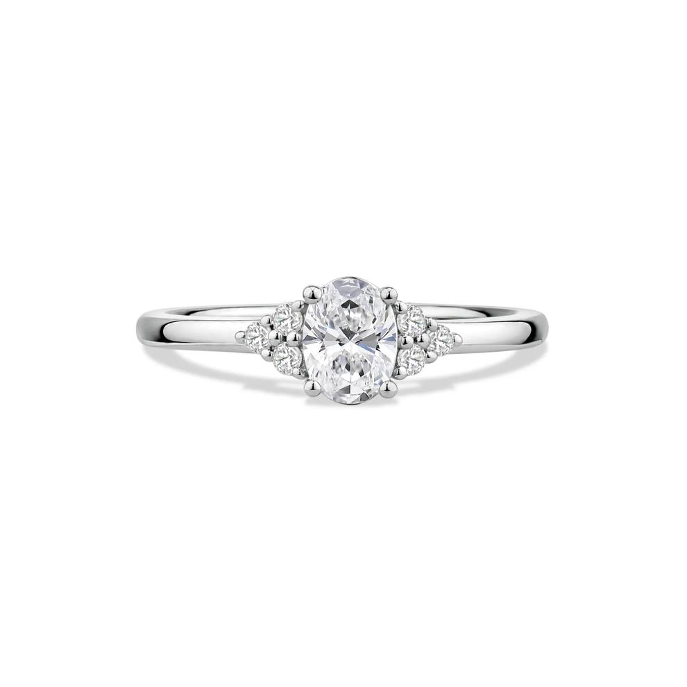 Diamond Oval Engagement Ring in 14K White Gold (5/8 ct. tw.) – Image 1 of 4