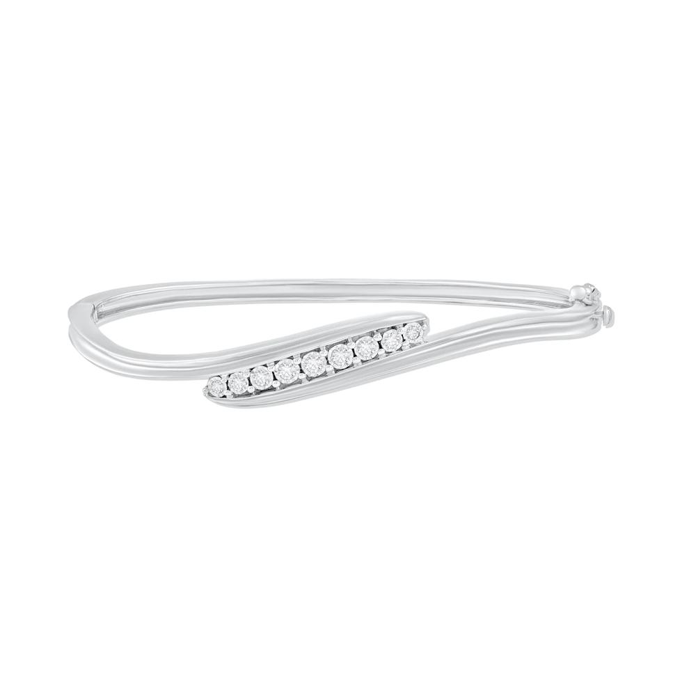 Diamond Bangle Bracelet in Sterling Silver (1/4 ct. tw.) – Image 1 of 2