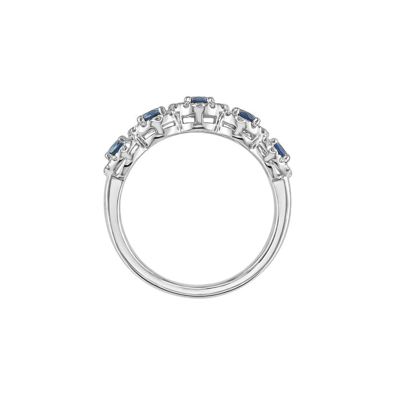 Blue Sapphire &amp; 1/3 ct. tw. Diamond Ring in 14K White Gold – Image 2 of 4