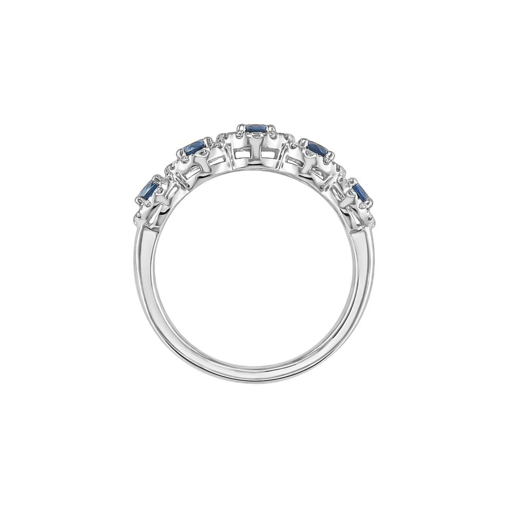 Blue Sapphire &amp; 1/3 ct. tw. Diamond Ring in 14K White Gold – Image 2 of 4