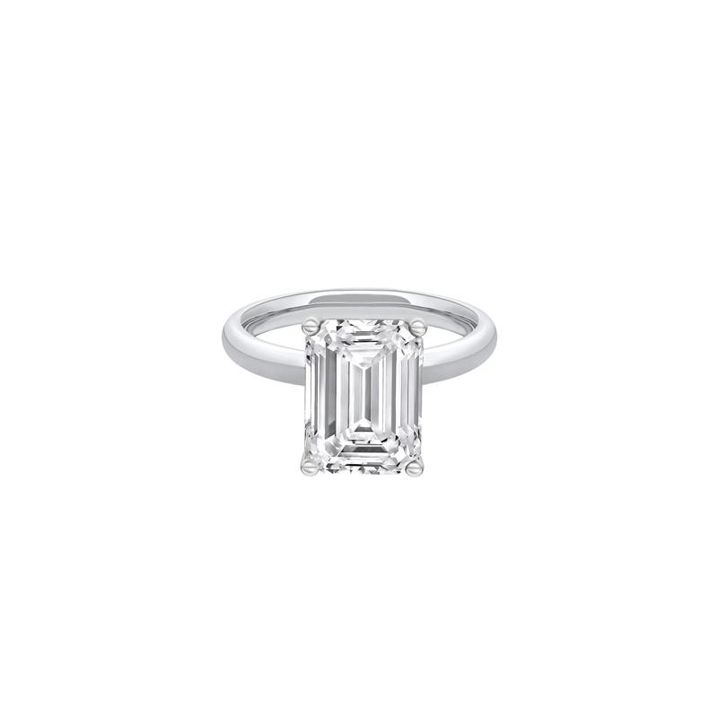 Lab Grown Diamond Emerald-Cut Solitaire Ring in 14K White Gold &#40;5 ct.&#41; – Image 1 of 4