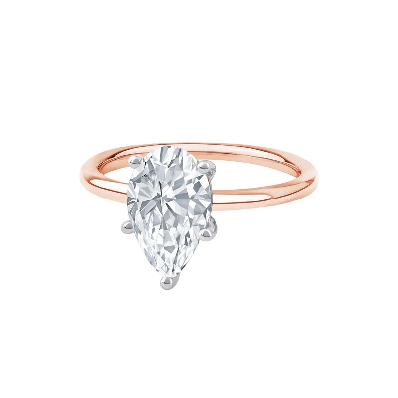 Lab Grown Diamond Pear-Shaped Solitaire Engagement Ring in 14K Rose Gold &#40;2 ct.&#41; – Image 4 of 4