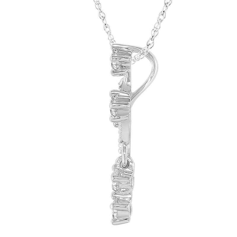 Diamond Cross Pendant in 10K White Gold &#40;1/7 ct. tw.&#41; – Image 2 of 3