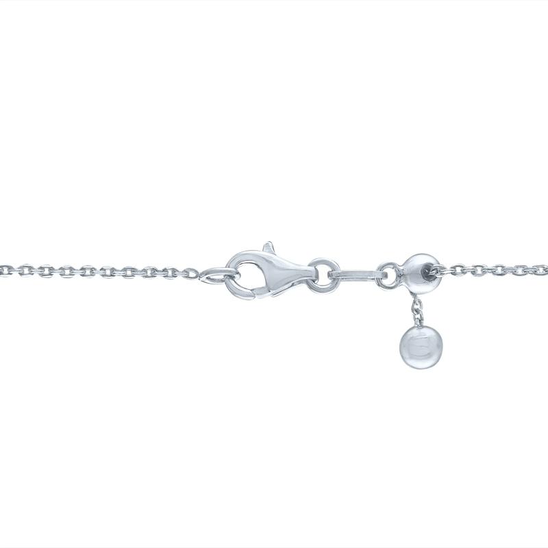 Chain Link Smile Necklace with Diamond Accents in Sterling Silver – Image 3 of 3