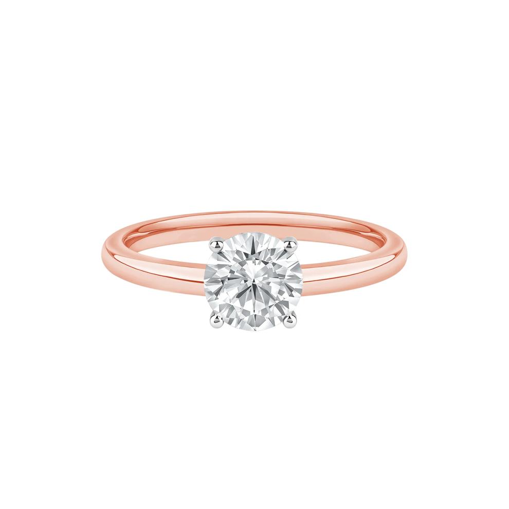 Diamond Round Solitaire Engagement Ring in 14K Rose Gold (1 ct.) – Image 1 of 5