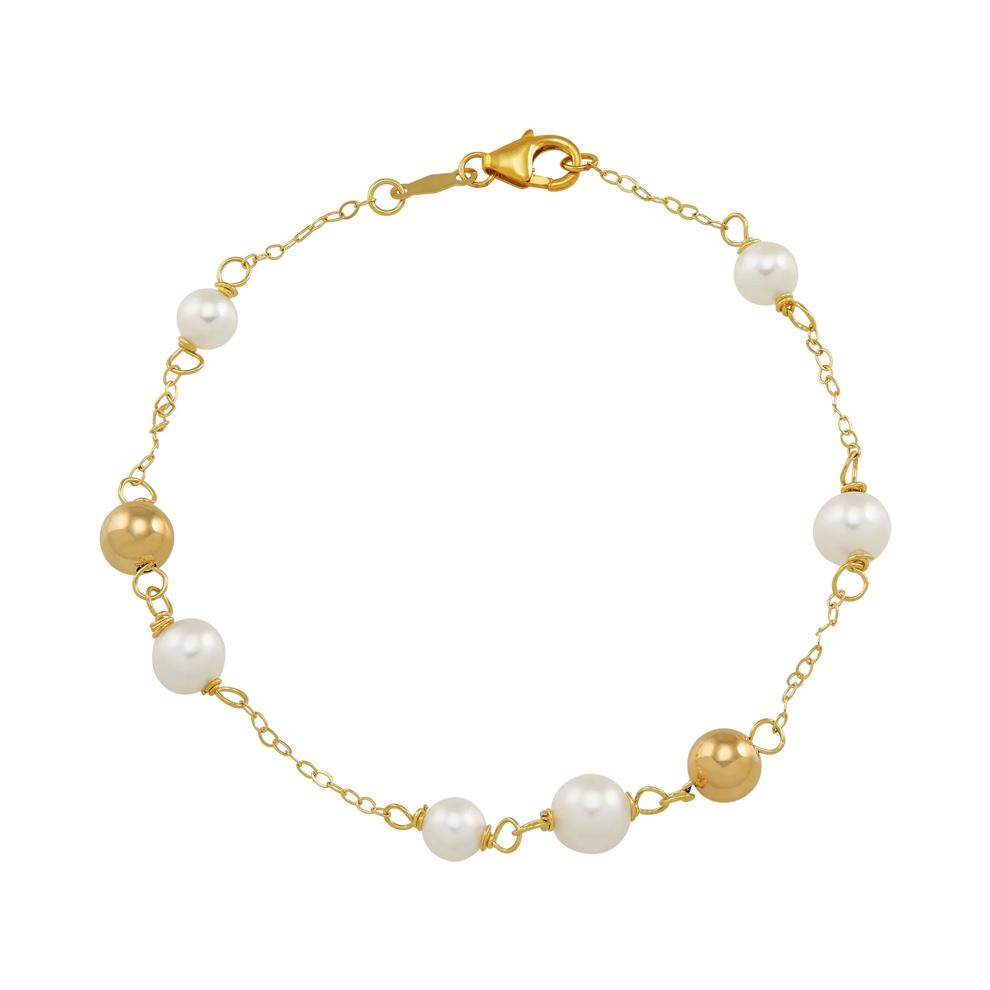 Freshwater Cultured Pearl Bracelet in 10K Yellow Gold – Image 2 of 2