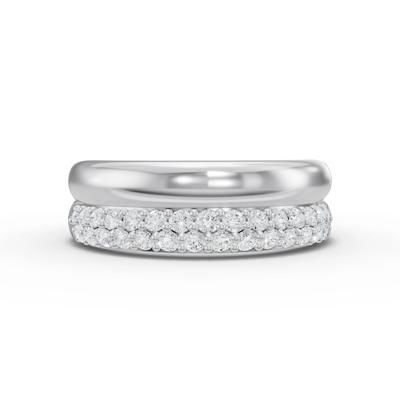 Lab Grown Diamond Double Row Band in 10K Gold