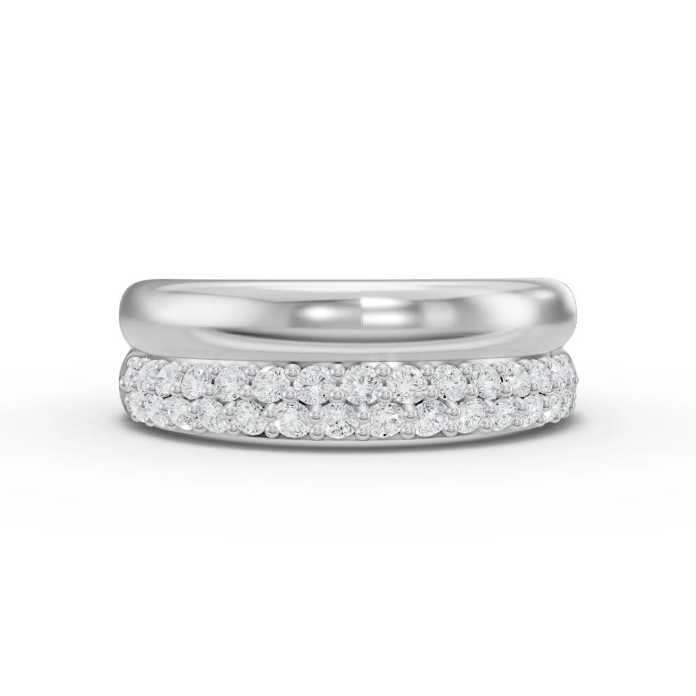 Lab Grown Diamond Double Row Band in 10K White Gold (1/2 ct. tw.) – Image 1 of 4