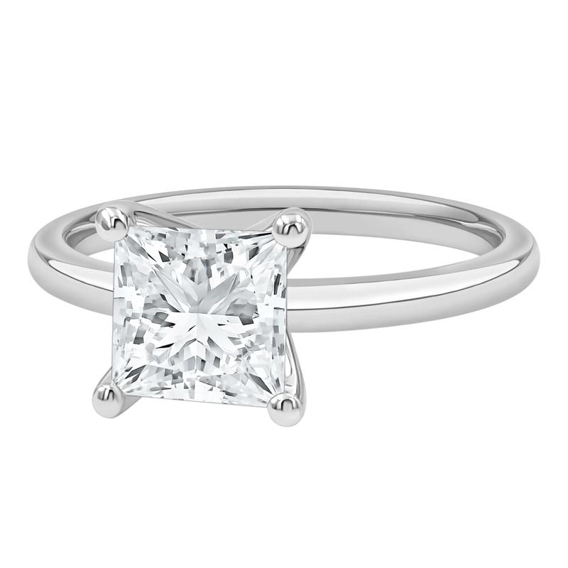 Diamond Princess Cut Solitaire Engagement Ring in 14K White Gold &#40;2 ct.&#41; – Image 4 of 5