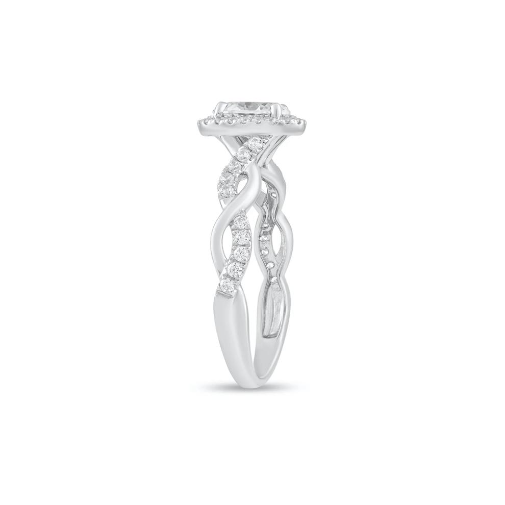 Diamond Oval Center Halo Engagement Ring in Platinum (1 ct. tw.) – Image 3 of 4