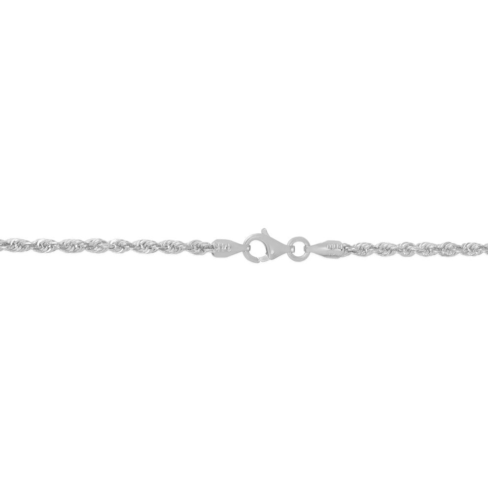 Solid Diamond-Cut Rope Chain in 14K White Gold, 2.5MM, 20&rdquo; – Image 2 of 3