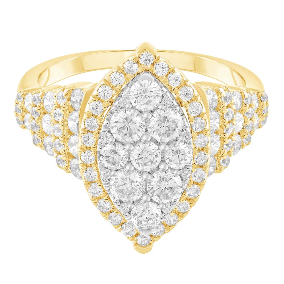 Diamond Marquise Composite Engagement Ring in 10K Yellow &amp; White Gold (1 1/2 ct. tw.) – Image 1 of 3