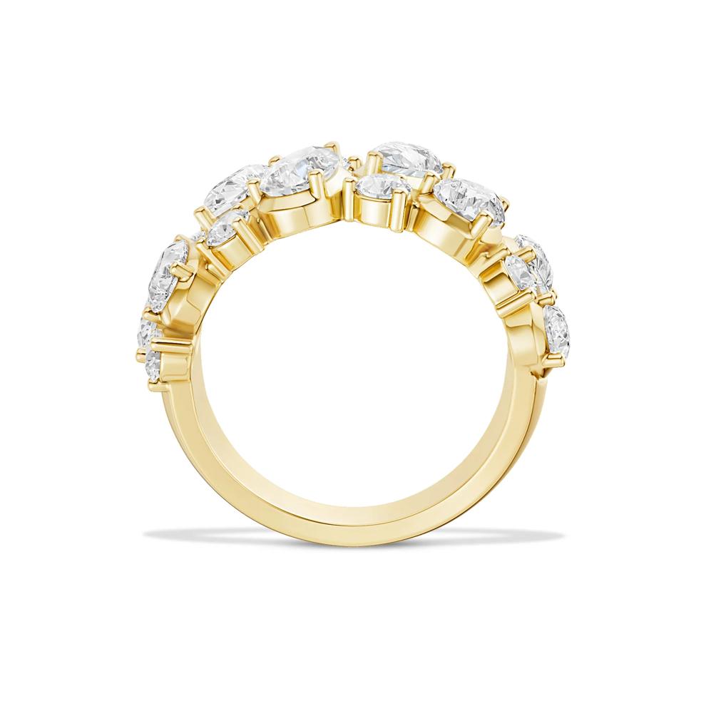 Lab Grown Diamond Pear-Shaped &amp; Round Band in 10K Yellow Gold (3 ct. tw.) – Image 2 of 4