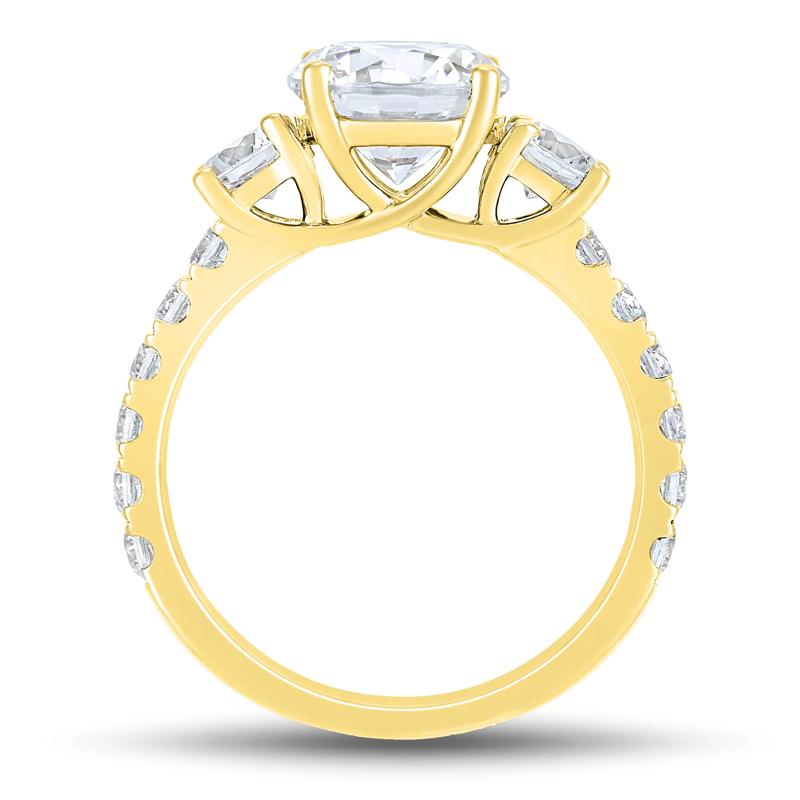 Lab Grown Diamond Three-Stone Engagement Ring in 14K Yellow Gold &#40;3 ct. tw.&#41; – Image 2 of 3