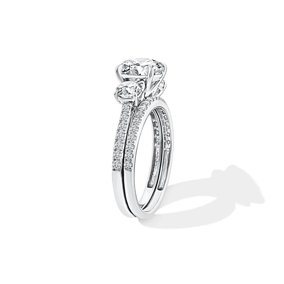 Lab Grown Diamond Three-Stone Engagement Set in 10K White Gold (2 1/2 ct. tw.) – Image 3 of 6