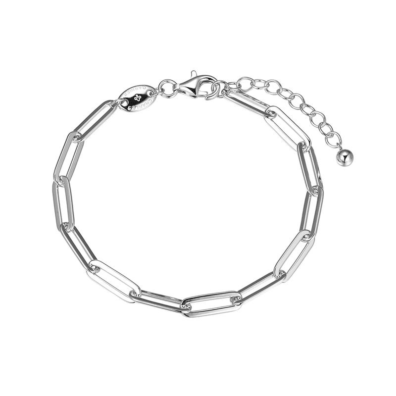Paperclip Chain Bracelet in Sterling Silver, 8&quot; – Image 1 of 1